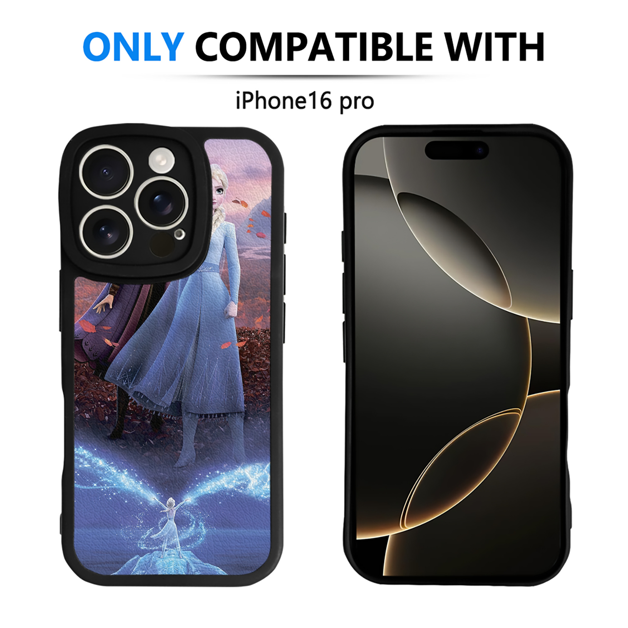 （画像用） アナと雪の女王 アンナ エルサ Frozen Anna Elsa 【iPhone 16シリーズ対応】シリコンスマホケース（レザー調） 材質：シリコン